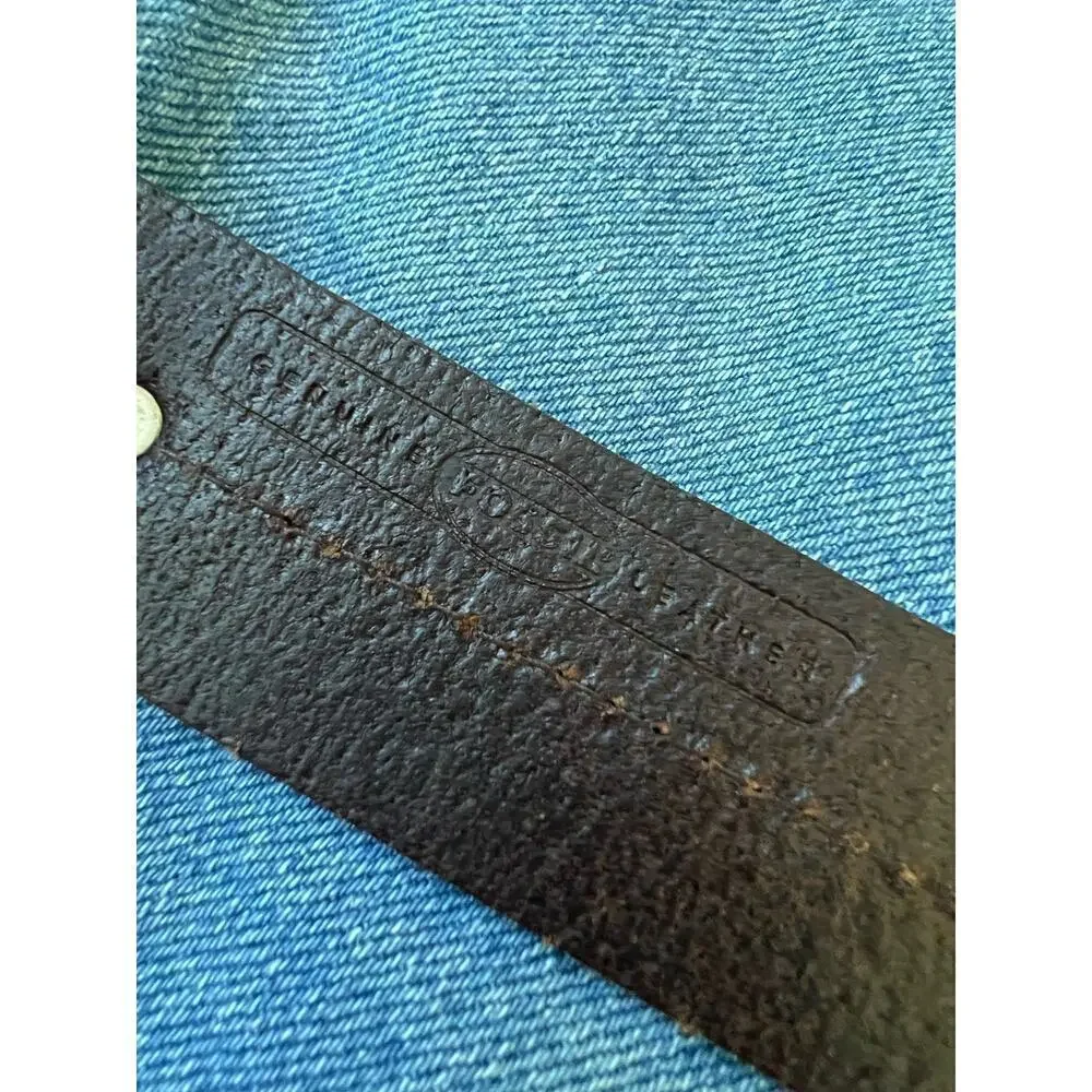 Fossil brown leather belt‎ silver hardware and detail size M